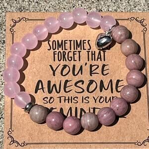 Stone Bracelet New You are Awesome  Positive Affirmation Stretches Gift Present